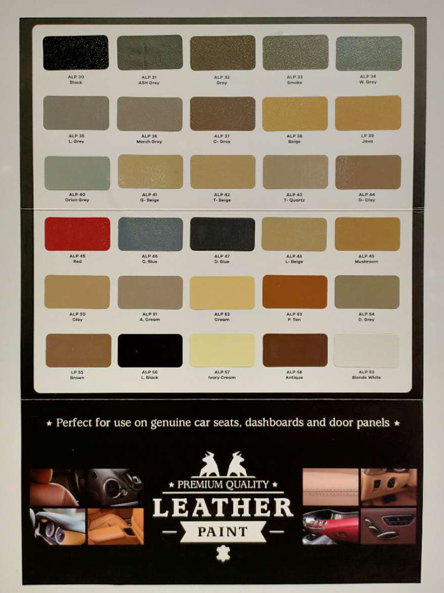 Aikka Leather Paint Colour Card