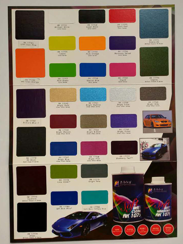 Aikka Soft Matt Clearcoat Colour Card