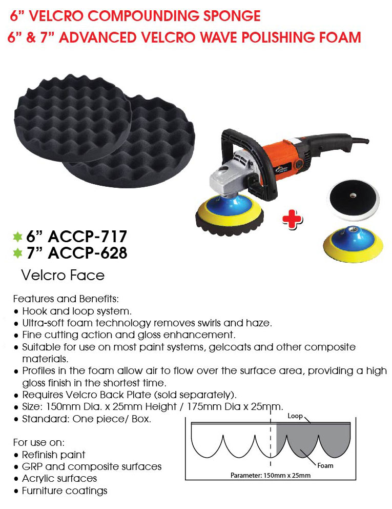 ACCP 628 Velcro wave finishing sponge