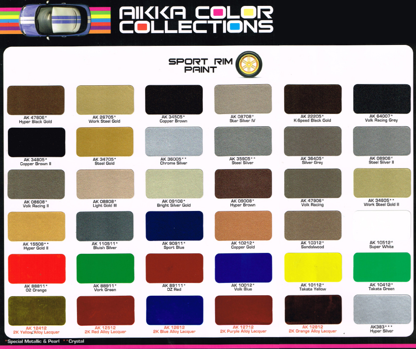 AikkaSportRim Paint Catalog